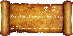Konstantinovics Henriett névjegykártya