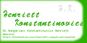 henriett konstantinovics business card